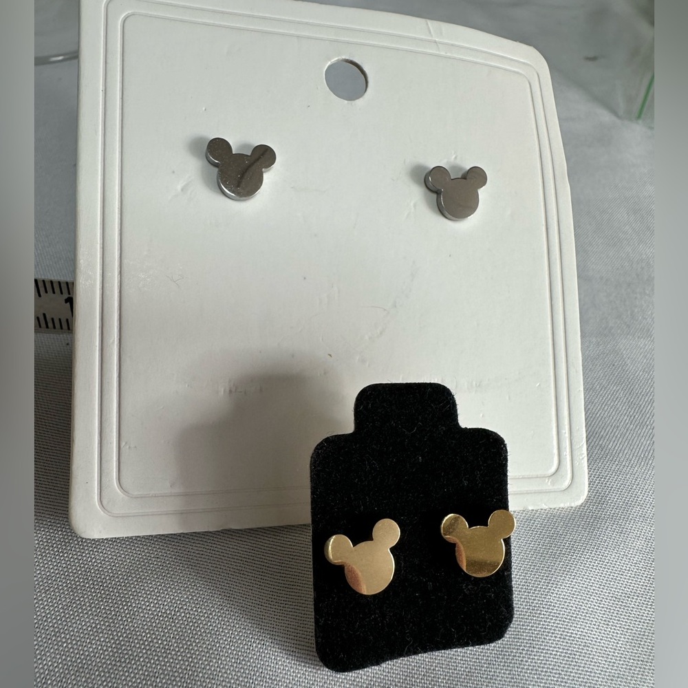 Two pair of Mickey Mouse stud earrings